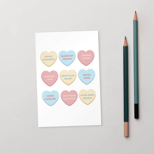 Crown Conversation Hearts Postcard
