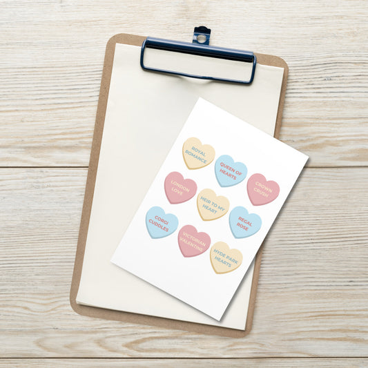 Crown Conversation Hearts Postcard