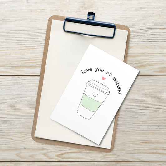Love You So Matcha Postcard