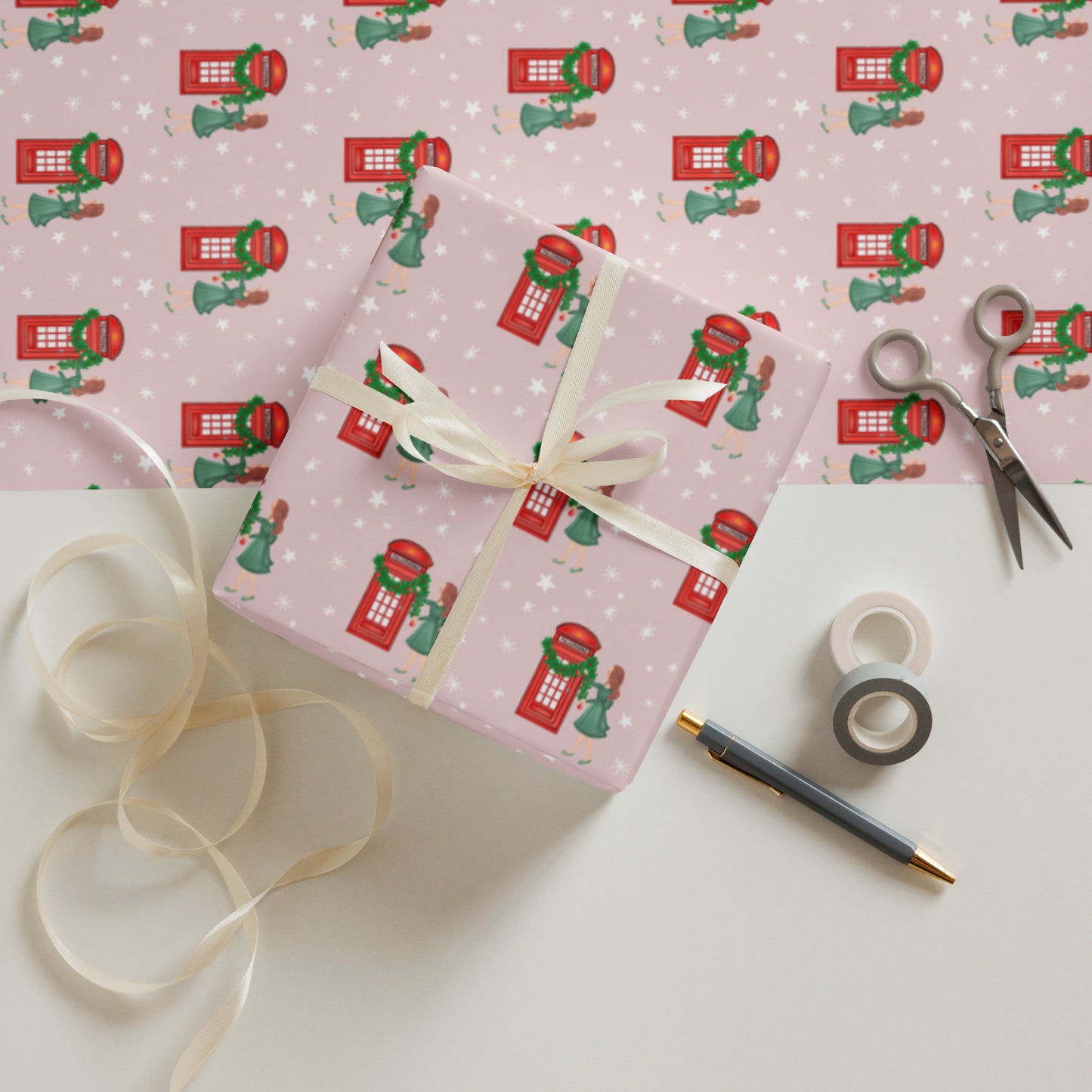 Deck the Booths with Boughs of Holly Wrapping Paper Sheets