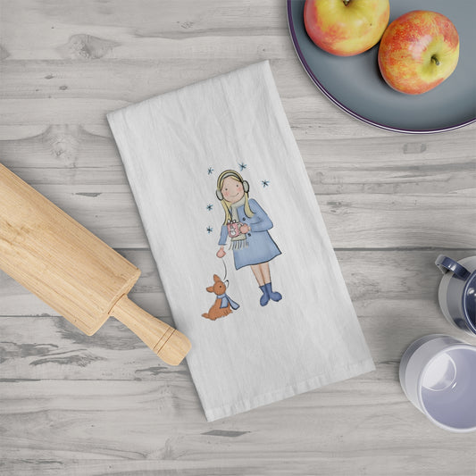 Hot Cocoa & Corgis Tea Towel