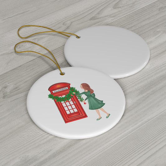 Deck the Booths with Boughs of Holly Ceramic Ornament