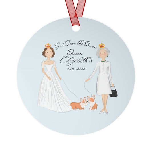 Queen Elizabeth God Save the Queen Metal Ornament