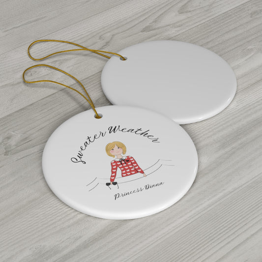 Princess Diana Sweater Weather Ceramic Ornament