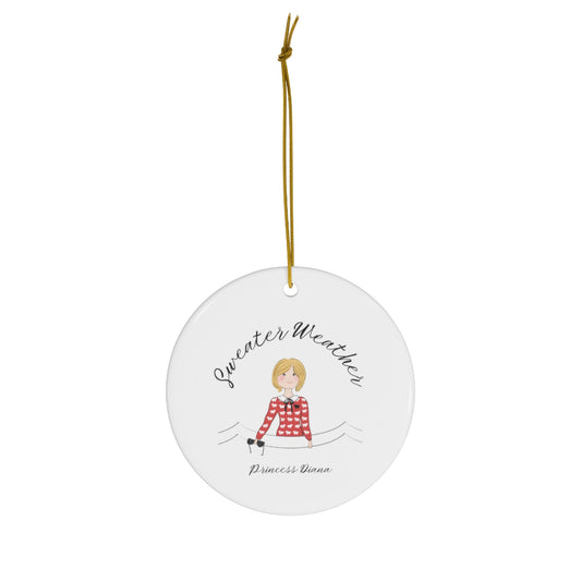 Princess Diana Sweater Weather Ceramic Ornament