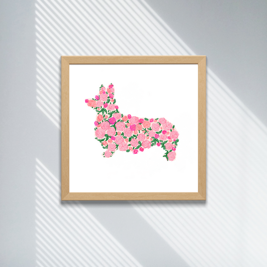 Corgi Floral Art Print