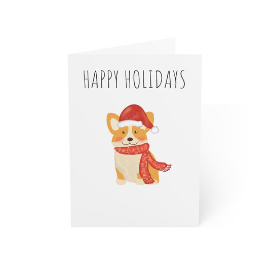 Christmas Corgi 5" x 7" Folded Greeting Cards