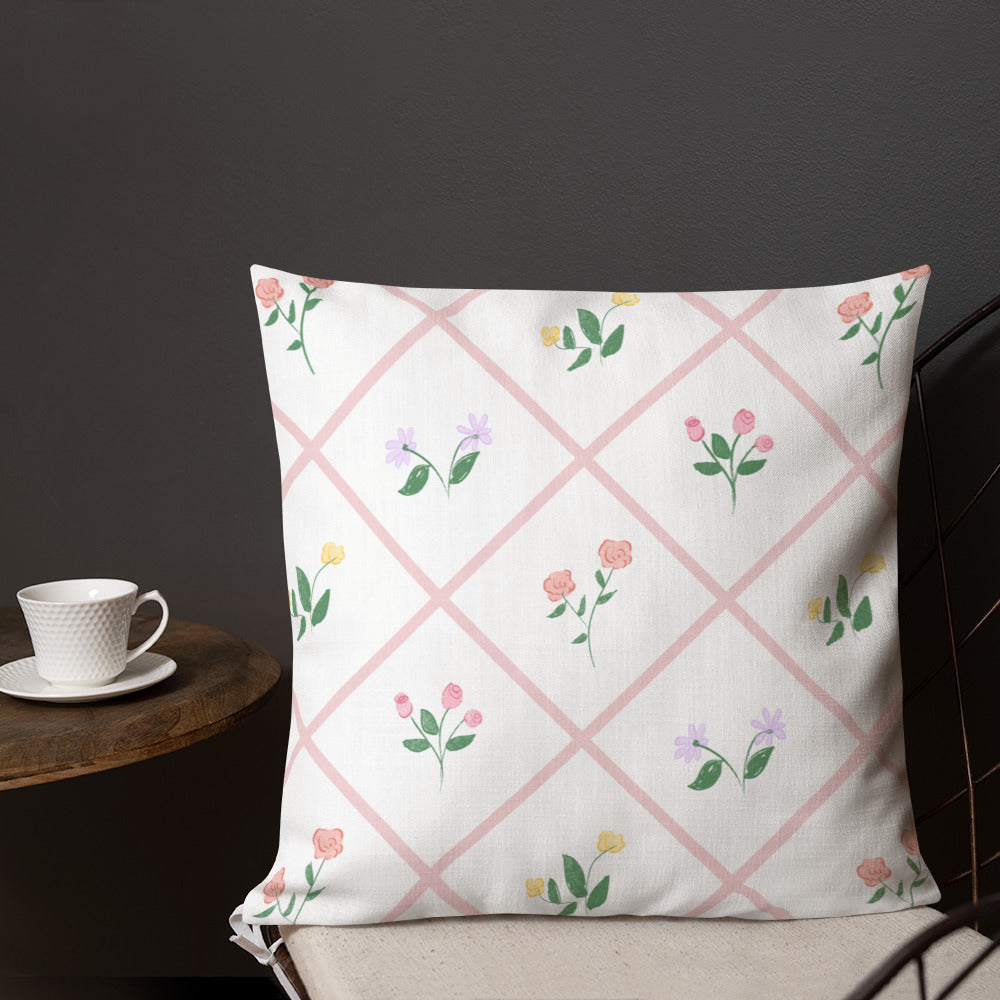 Floral Trellis Throw Pillow