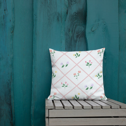Floral Trellis Throw Pillow