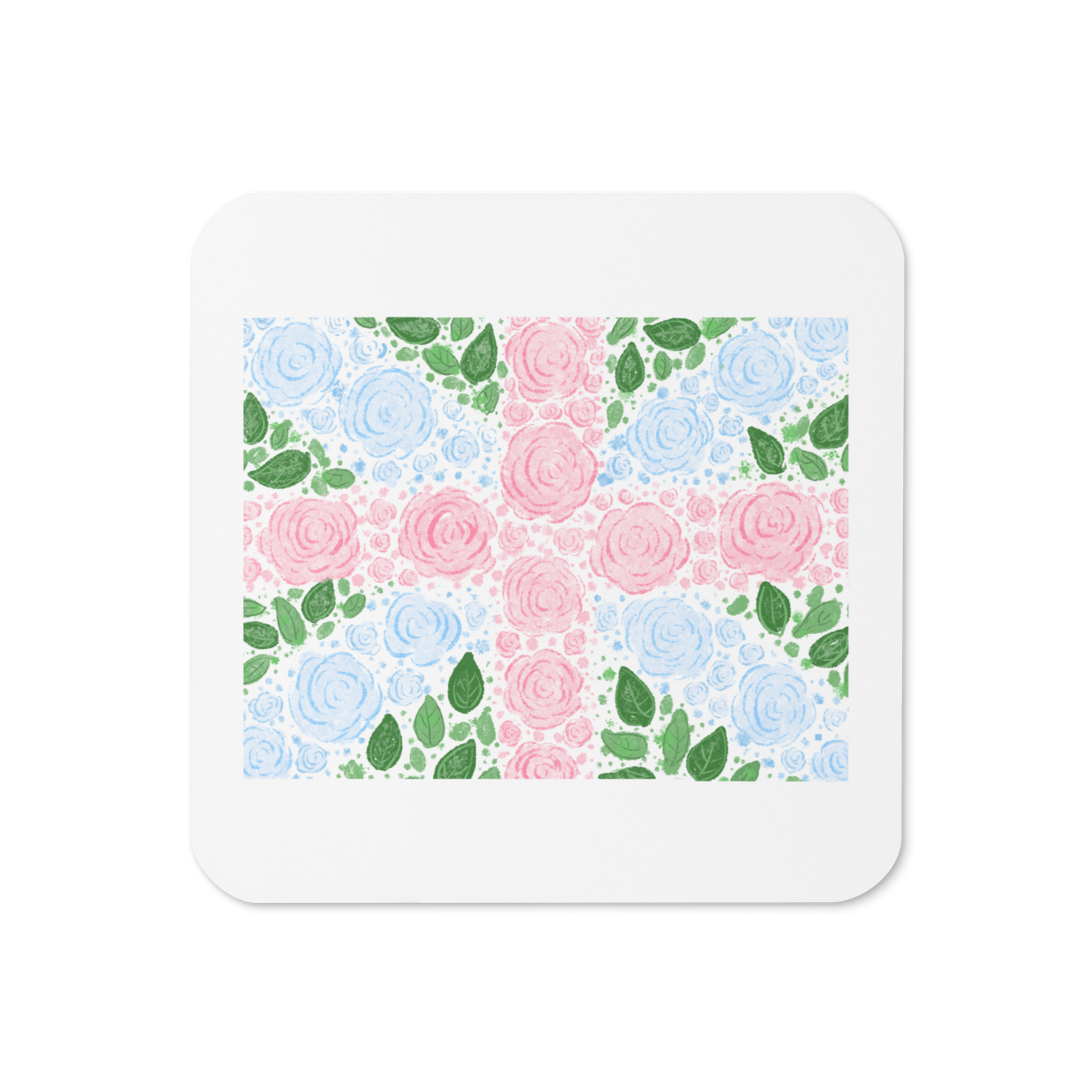 Floral Flag English Rose Coaster (Individual Coaster - 1 Unit)