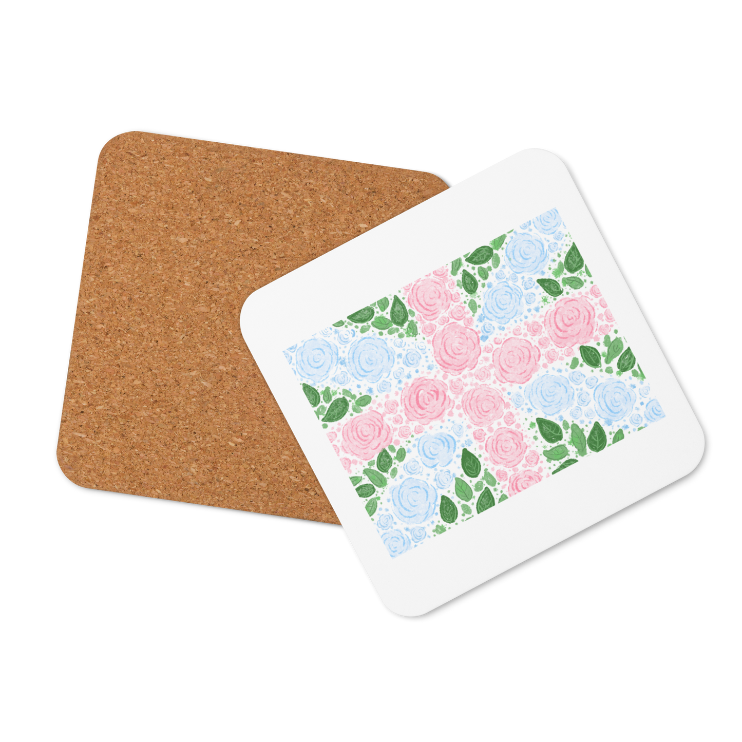 Floral Flag English Rose Coaster (Individual Coaster - 1 Unit)