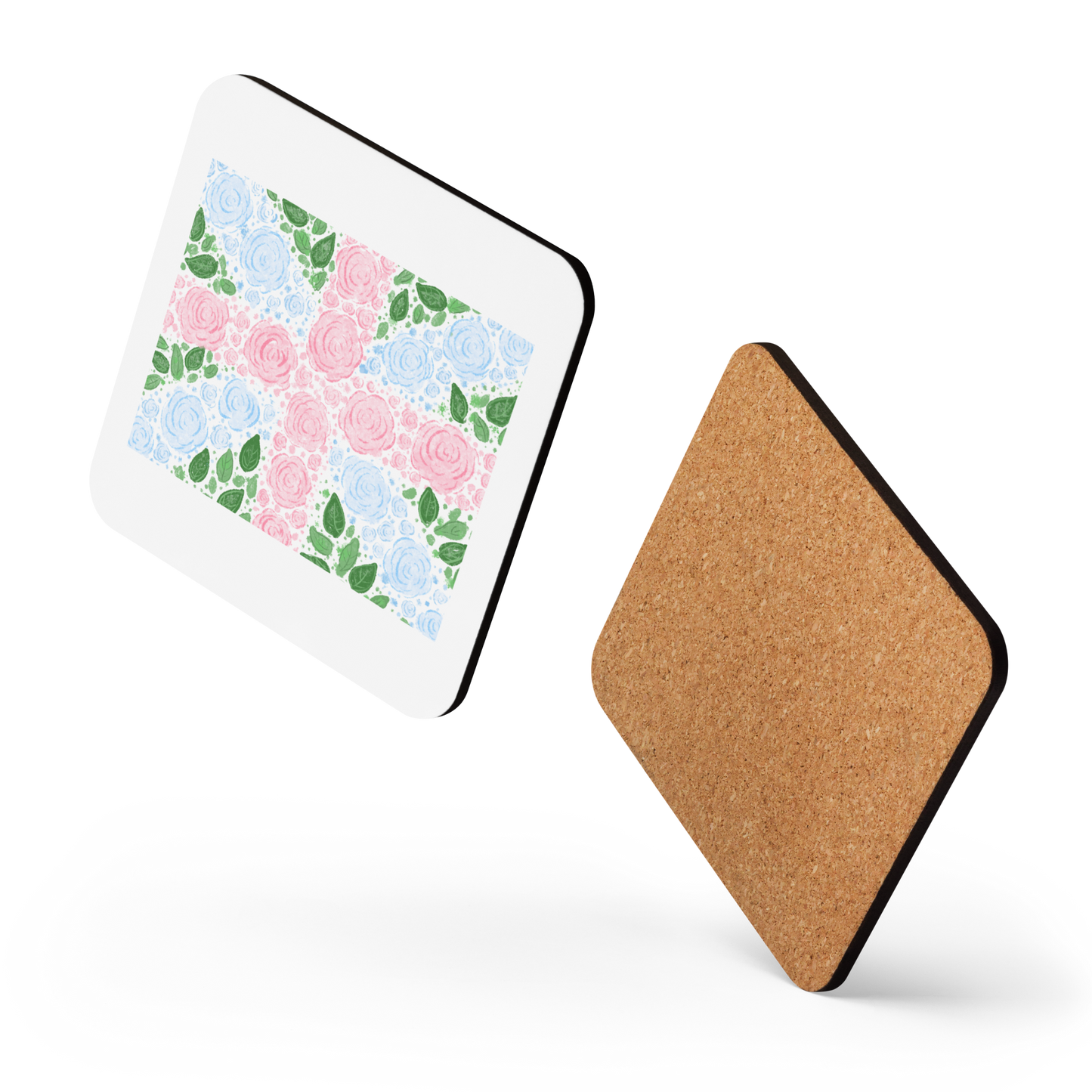 Floral Flag English Rose Coaster (Individual Coaster - 1 Unit)