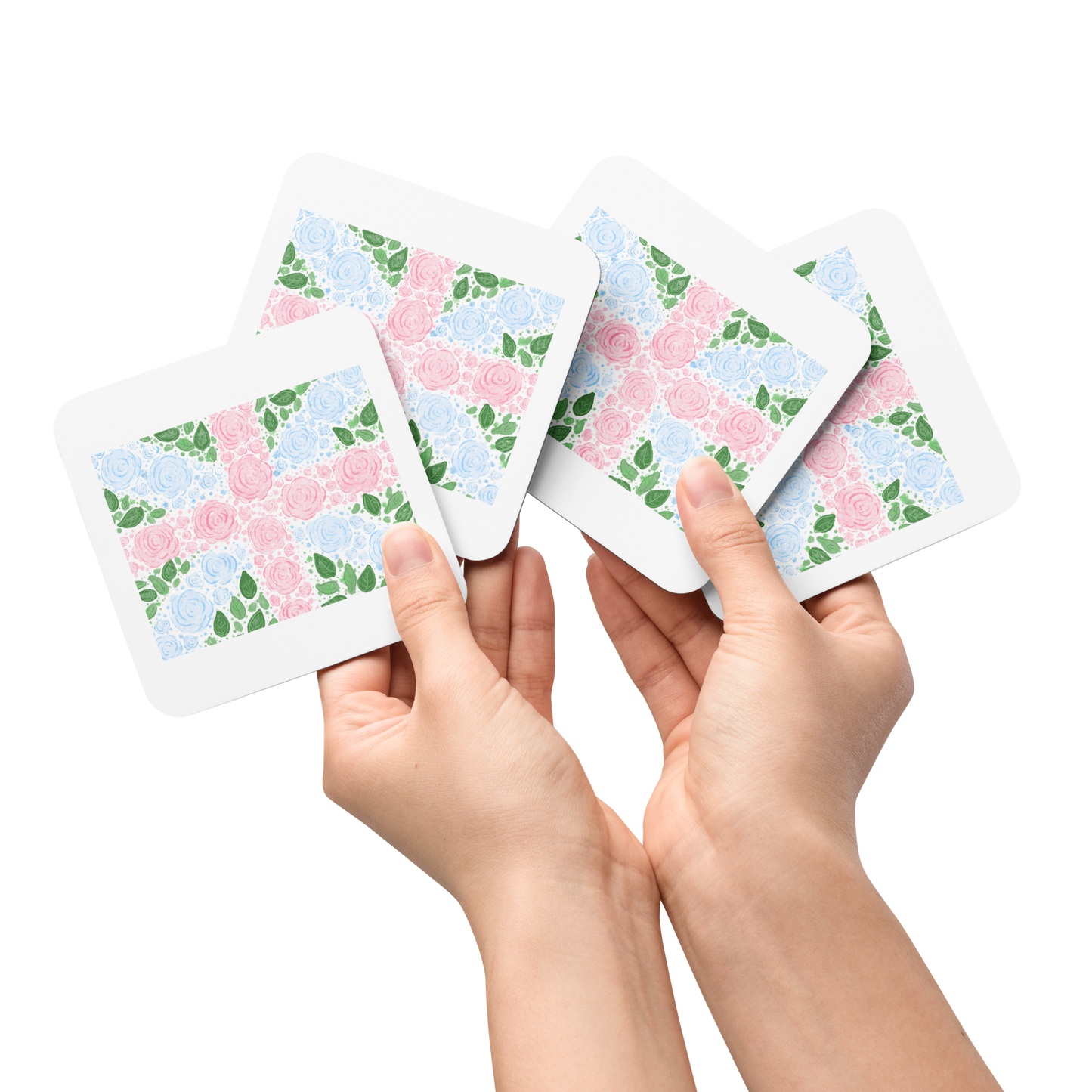 Floral Flag English Rose Coaster (Individual Coaster - 1 Unit)