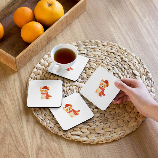 Christmas Corgi Holiday Coaster (Individual Coaster - 1 Unit)