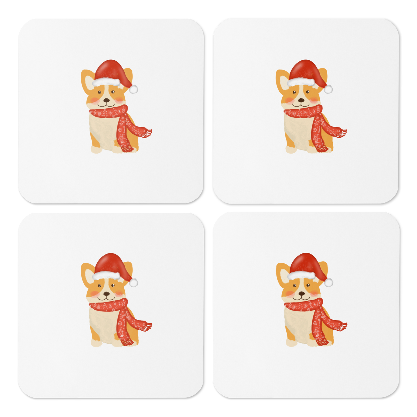 Christmas Corgi Holiday Coaster (Individual Coaster - 1 Unit)