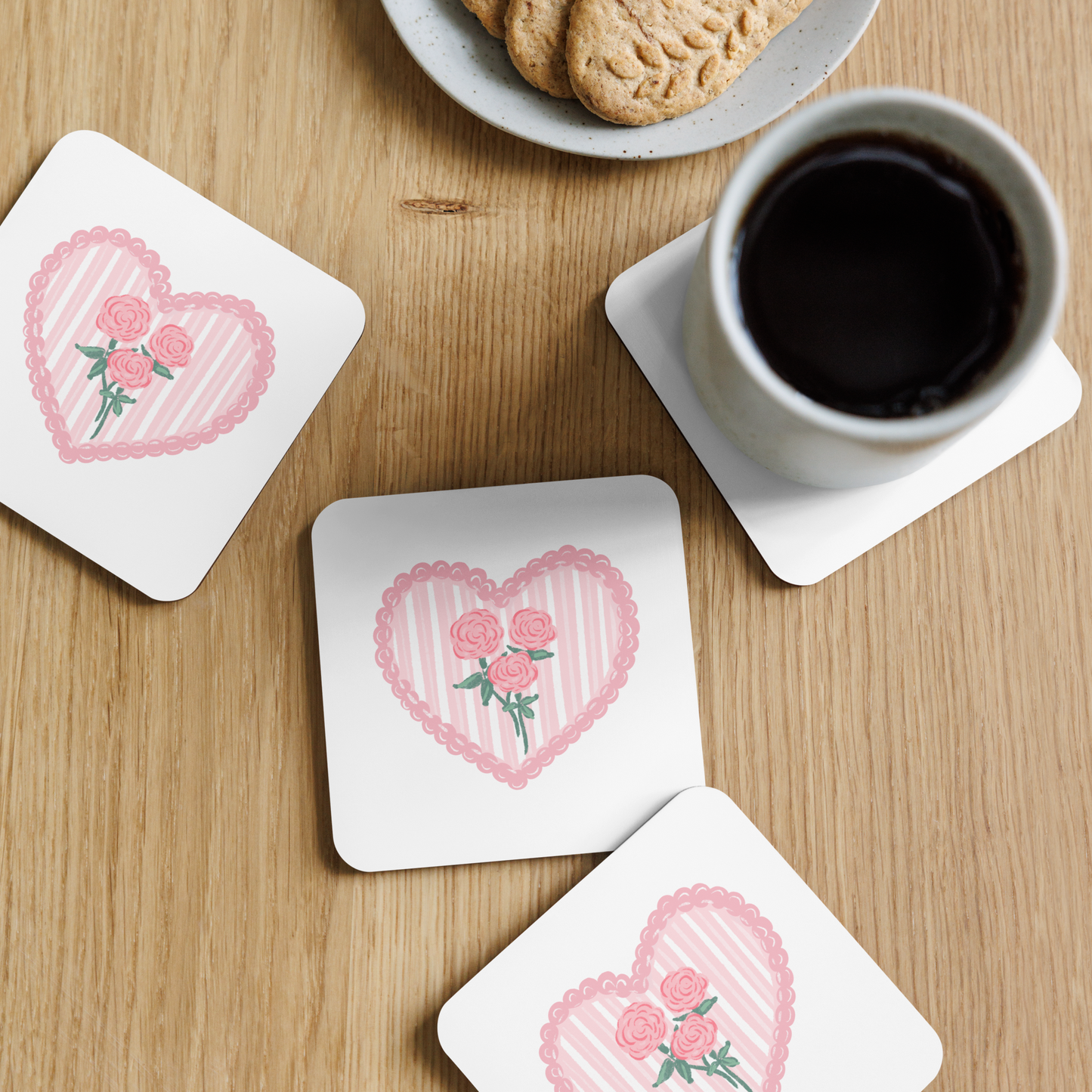 Stems & Stripes Coaster (Individual Coaster - 1 Unit)