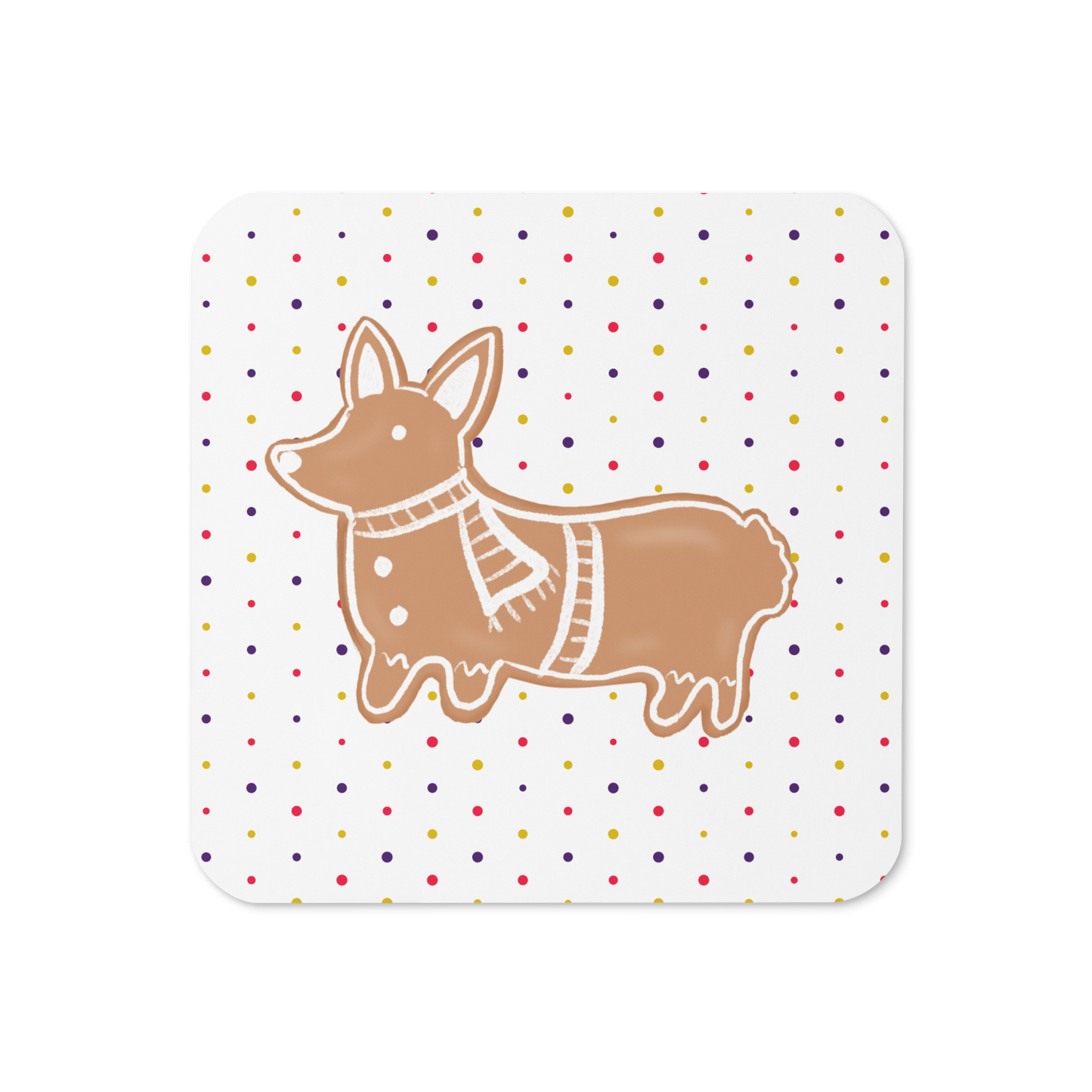 Gingerbread Corgi Coaster (Individual Coaster - 1 Unit)