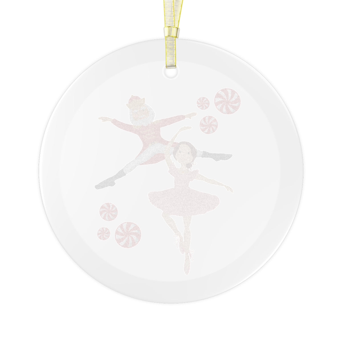 Ballerina & Nutcracker Glass Ornament