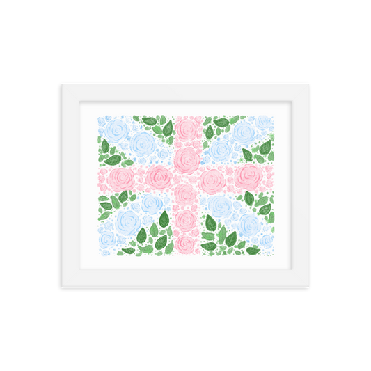 Floral Flag English Rose Art Print