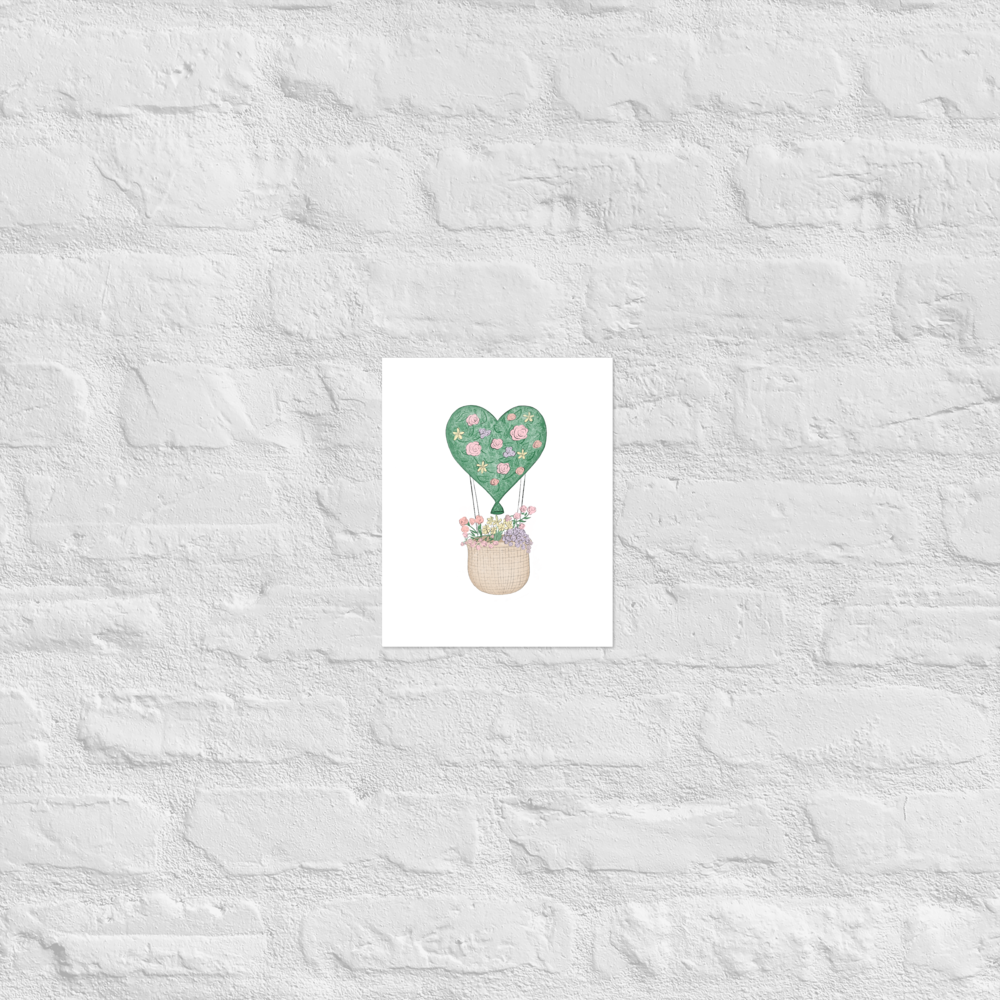 Heart Air Balloon Art Print