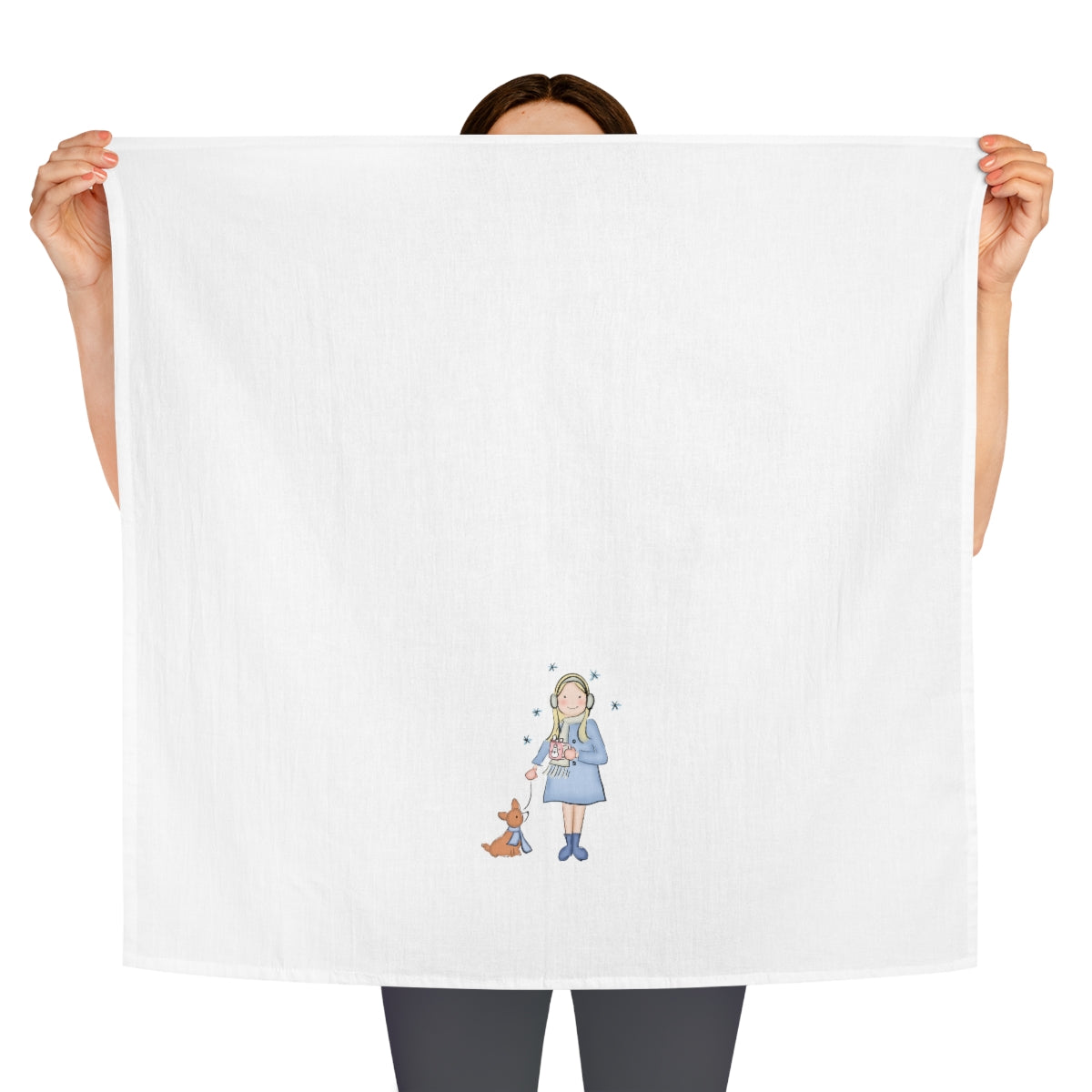 Hot Cocoa & Corgis Tea Towel
