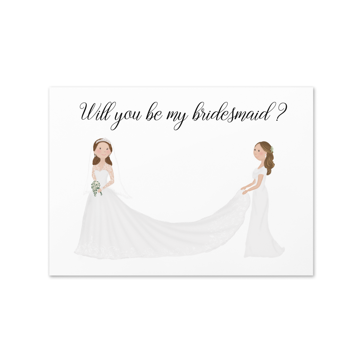 Kate & Pippa Will You Be My Bridesmaid Royal Folded Greeting Card