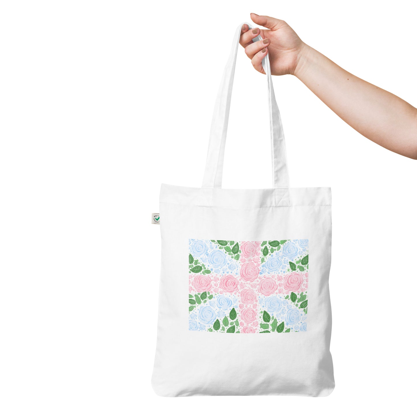 Floral Flag English Rose Organic Cotton Tote Bag