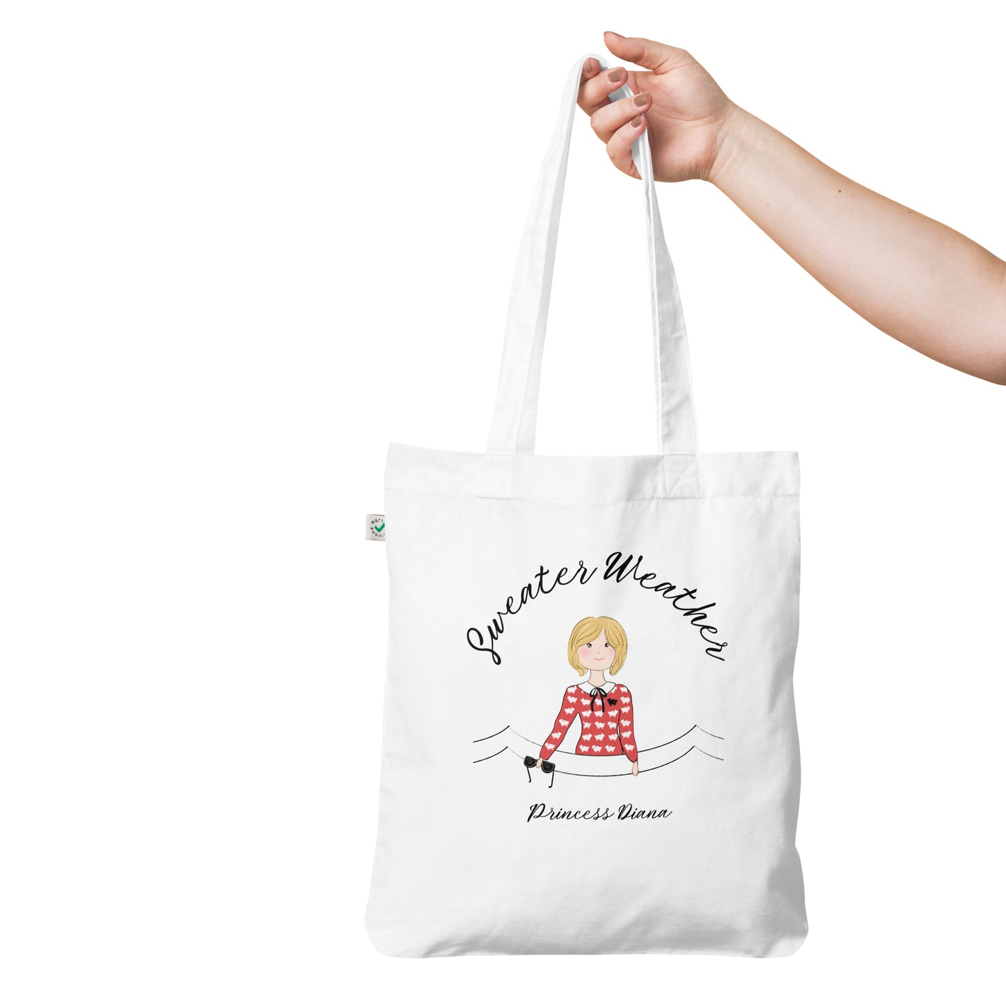 Princess Diana Sweater Weather Organic Tote Bag
