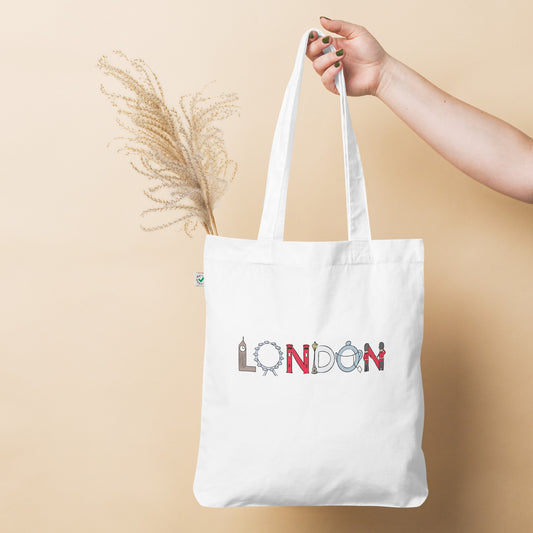 London Landmarks Organic Cotton Tote Bag
