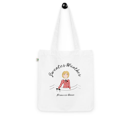Princess Diana Sweater Weather Organic Tote Bag