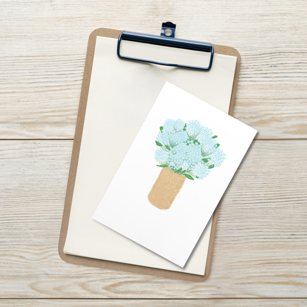 Hydrangea Nantucket Basket Postcard