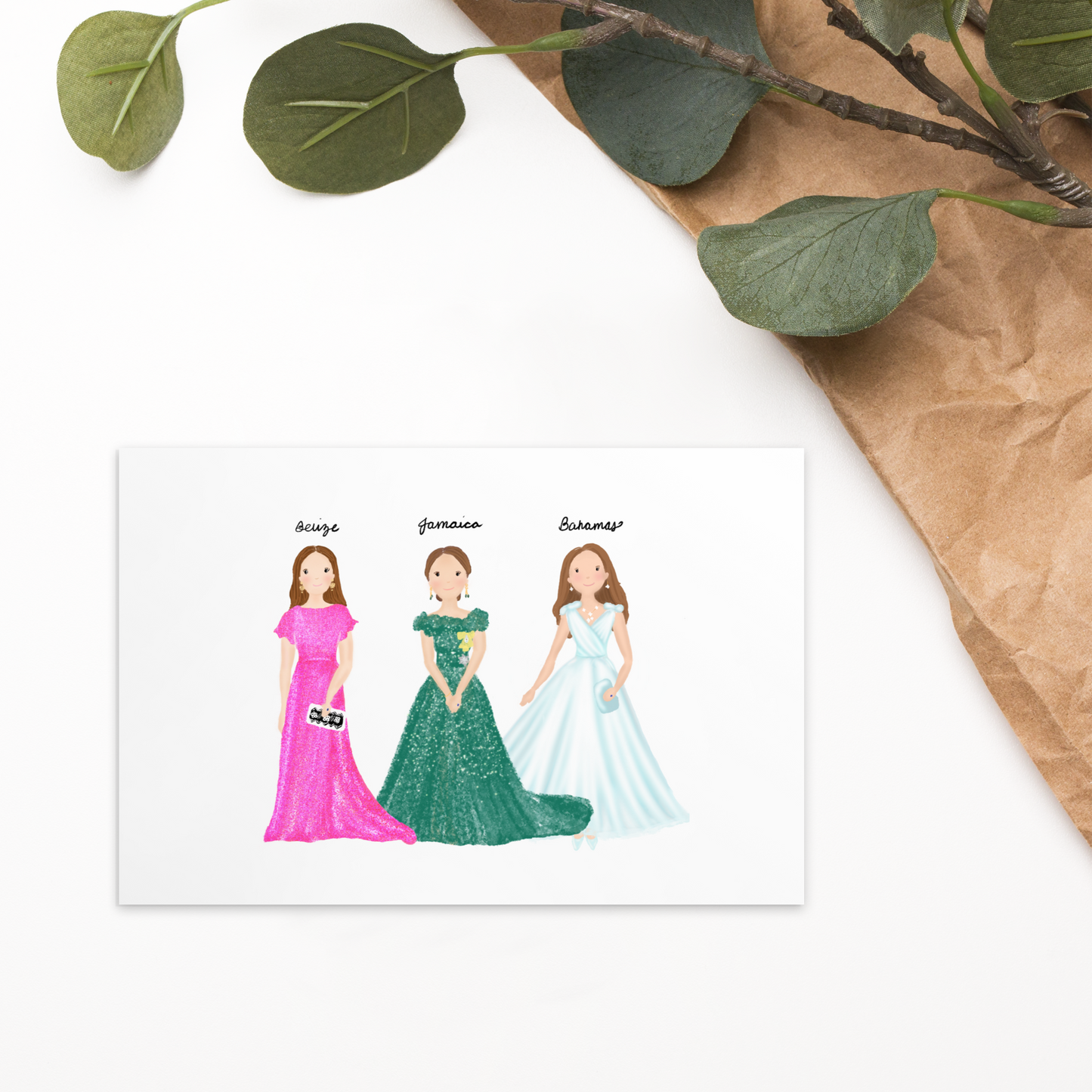 Duchess Kate Royal Tour Trio Postcard