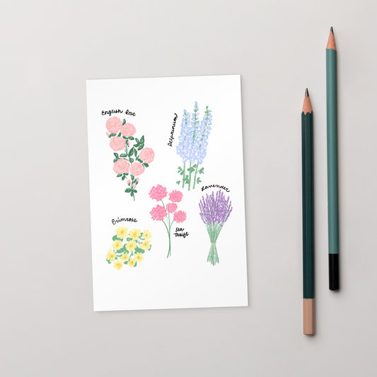 British Blooms Postcard