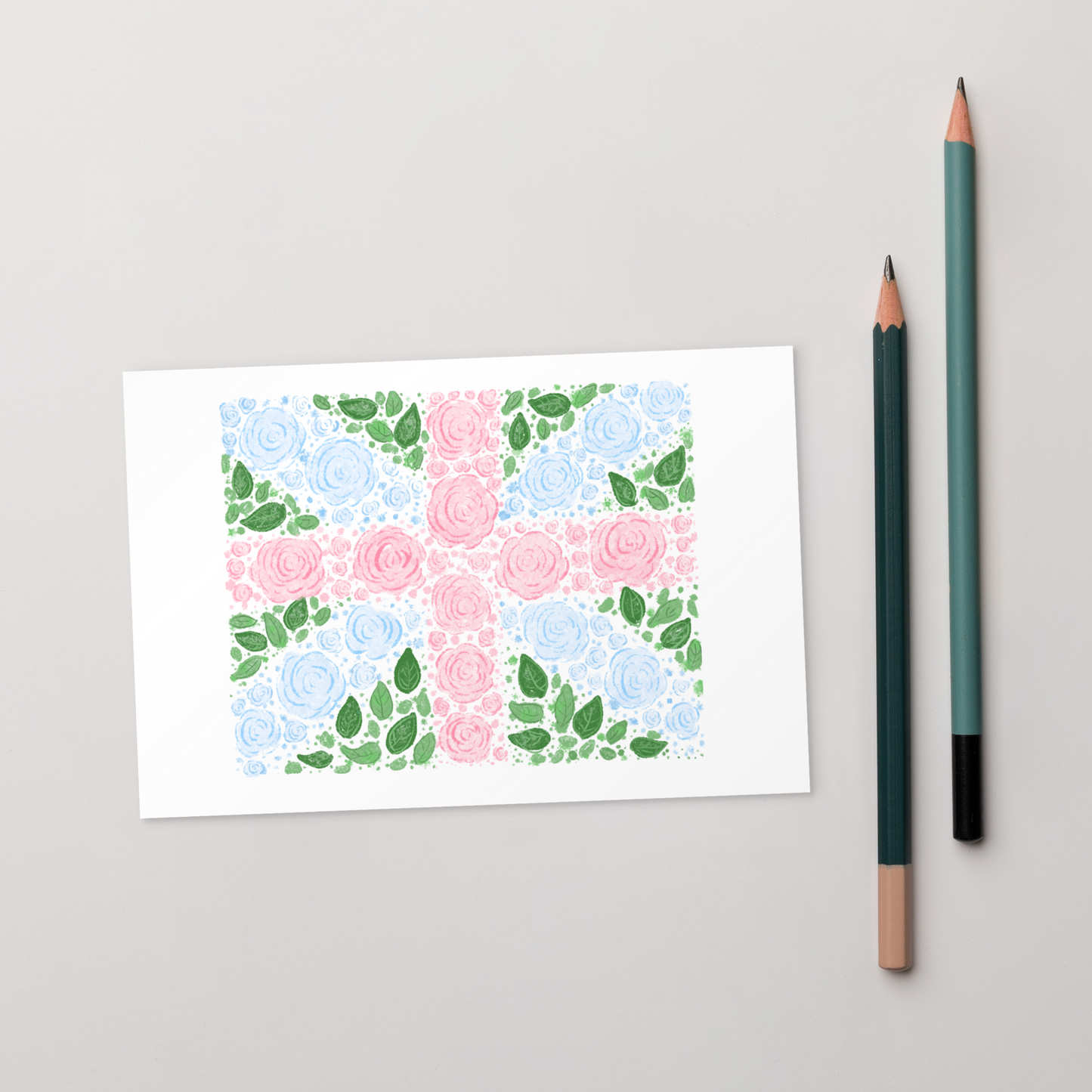 Floral Flag British Postcard