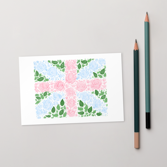 Floral Flag British Postcard