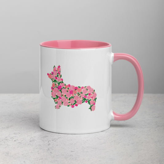 Floral Corgi Print Mug