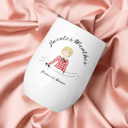 Princess Diana Sweater Weather 12 oz Stainless Steel Tumbler