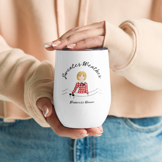 Princess Diana Sweater Weather 12 oz Stainless Steel Tumbler