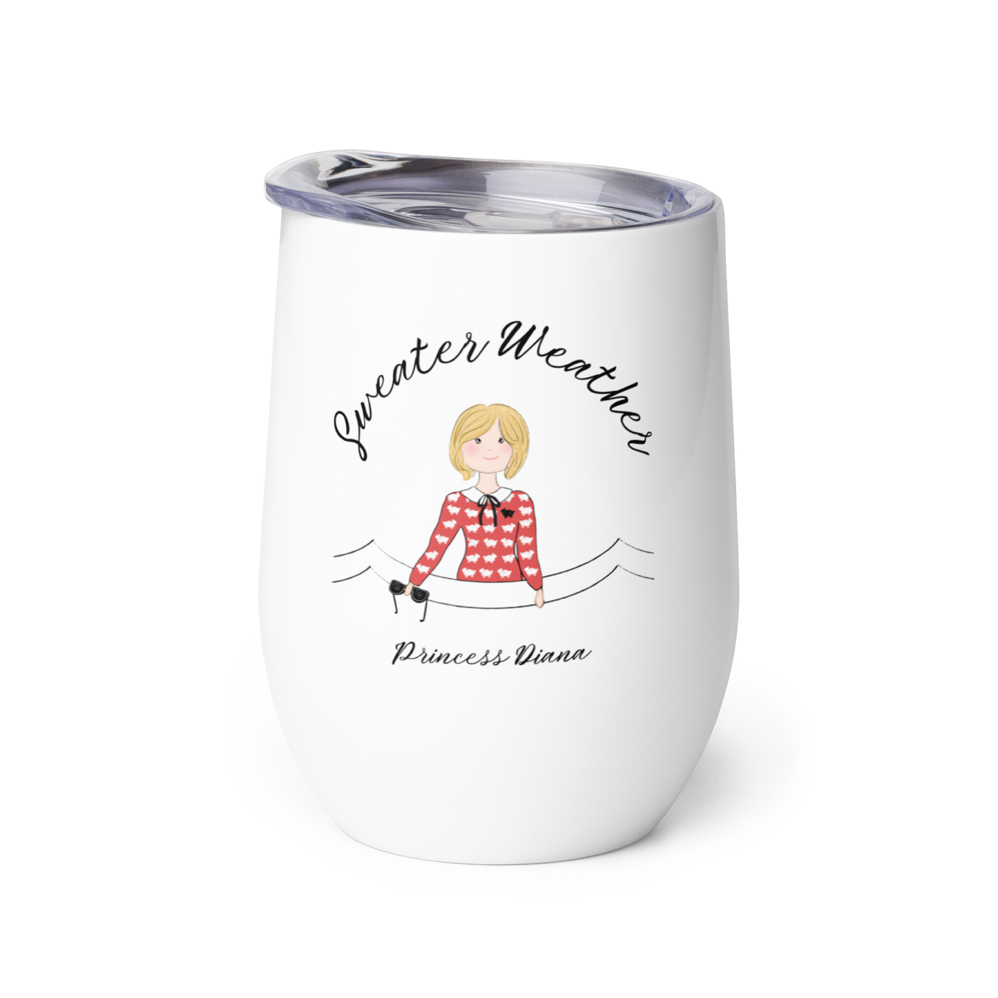 Princess Diana Sweater Weather 12 oz Stainless Steel Tumbler