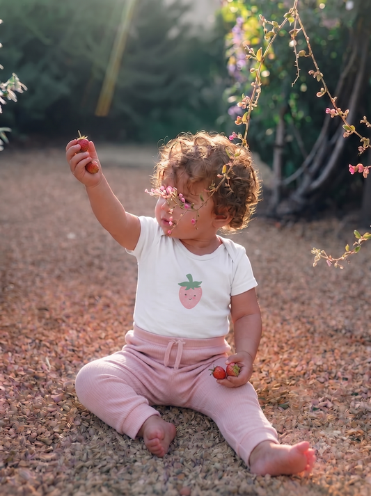 Blushing Berry Organic Cotton Baby Onesie