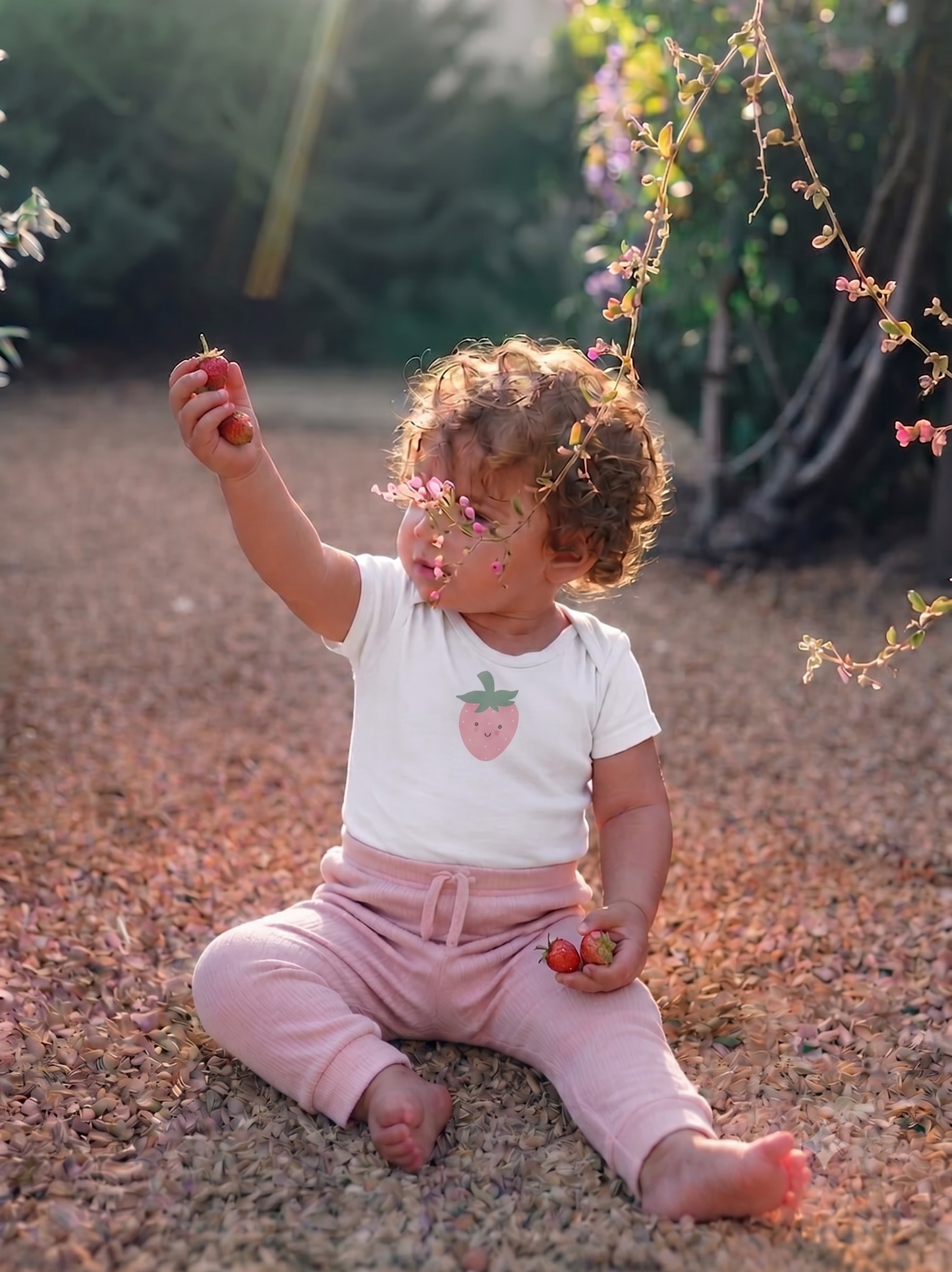 Blushing Berry Organic Cotton Baby Onesie