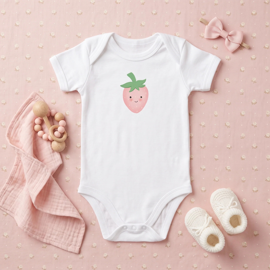 Blushing Berry Organic Cotton Baby Onesie