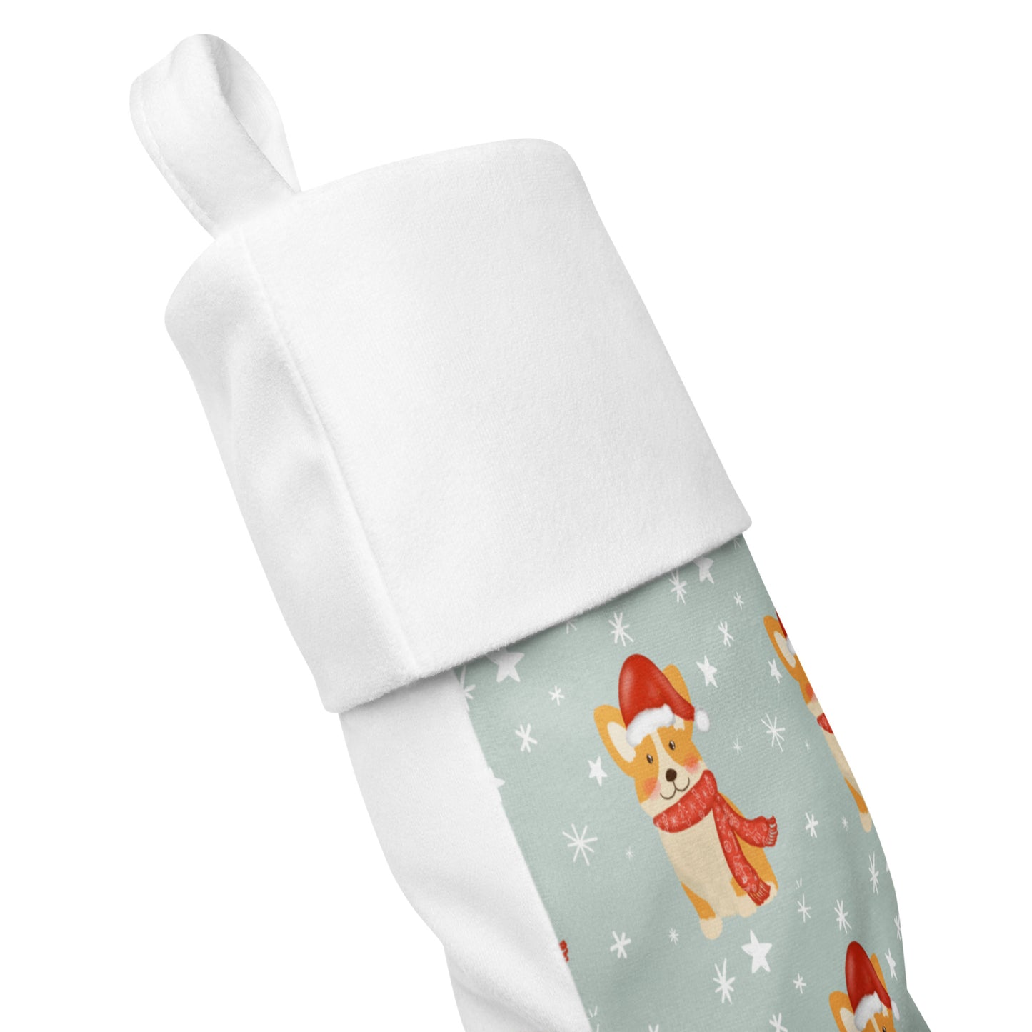 Christmas Corgi Print Stocking