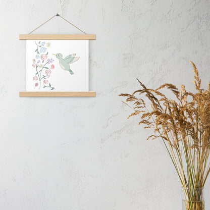 Healing Hummingbird Wooden Hanging Poster