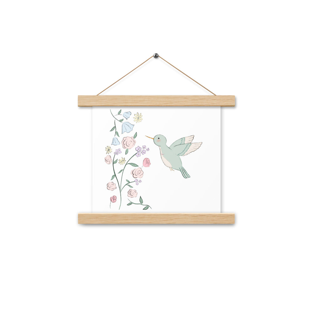 Healing Hummingbird Wooden Hanging Poster