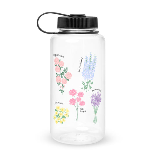 British Blooms Wide Mouth 32 oz Plastic Water Bottle