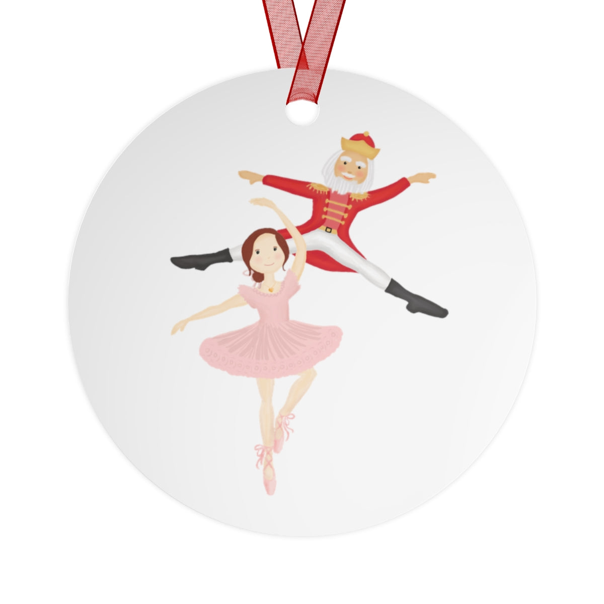 Ballerina & Nutcracker Reversible Metal Ornament