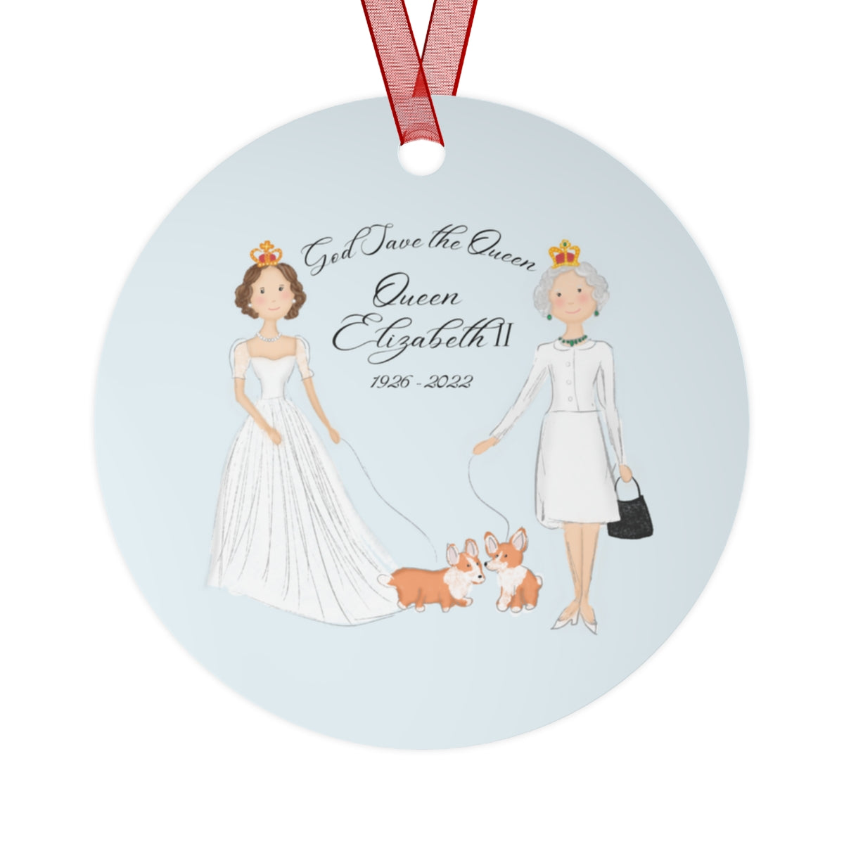 Queen Elizabeth God Save the Queen Metal Ornament