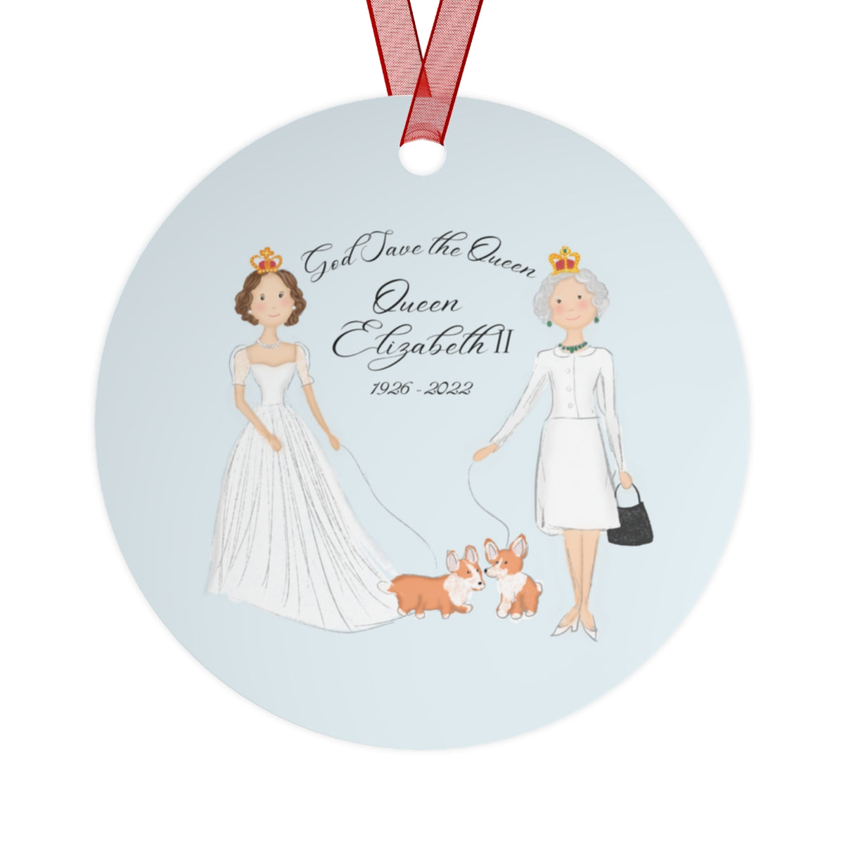 Queen Elizabeth God Save the Queen Metal Ornament