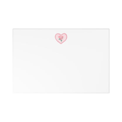 Stems & Stripes Floral Heart Note Cards (7 pcs)